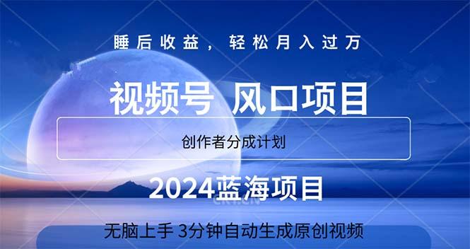 2024蓝海项目，3分钟自动生成视频，月入过万-点子口袋网