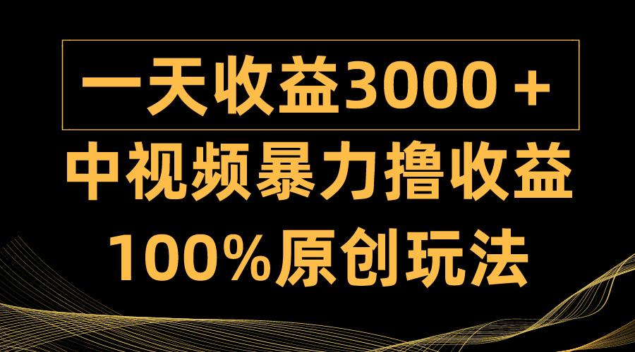 (9696期)中视频暴力撸收益，日入3000＋，100%原创玩法，小白轻松上手多种变现方式-点子口袋网