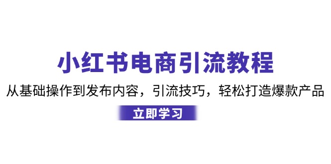 小红书电商引流教程：从基础操作到发布内容，引流技巧，轻松打造爆款产品-点子口袋网