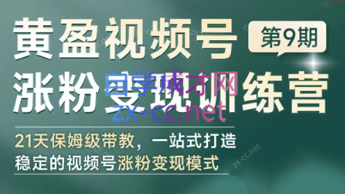 黄盈·视频号涨粉变现训练营-点子口袋网