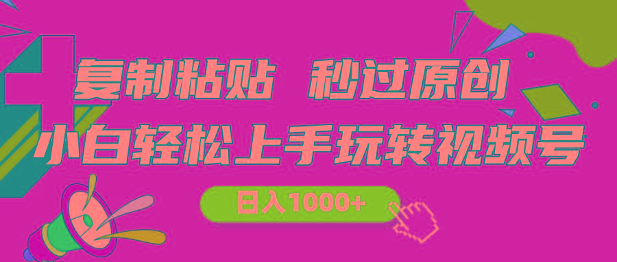 视频号新玩法 小白可上手 日入1000+-点子口袋网