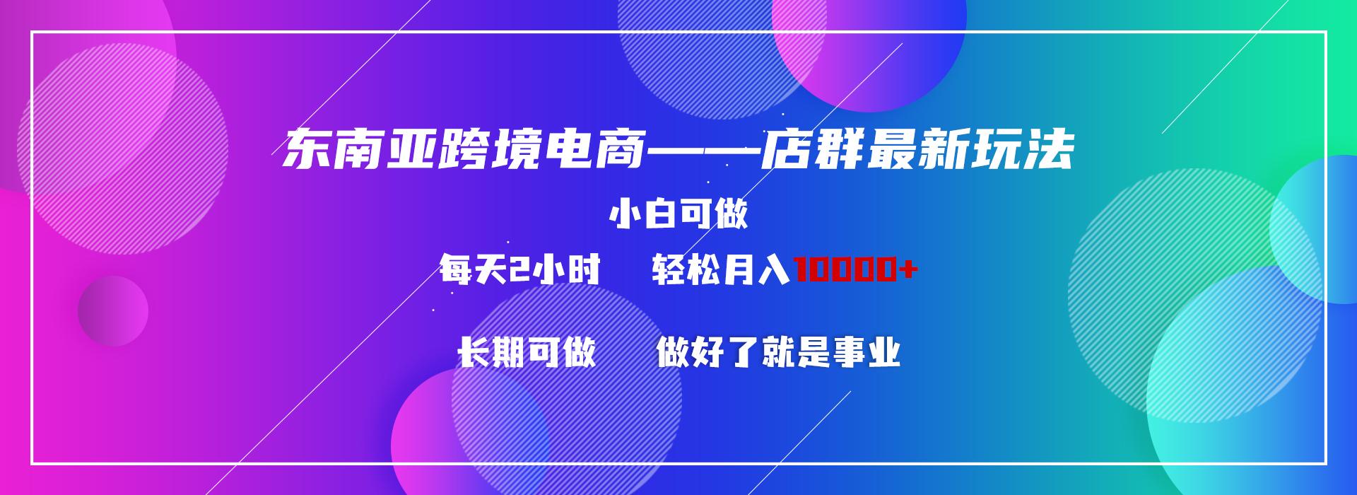 东南亚跨境电商店群新玩法2---小白每天两小时 轻松10000+-点子口袋网