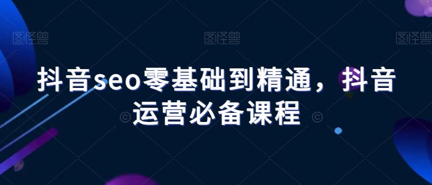 抖音seo零基础到精通，抖音运营必备课程-点子口袋网