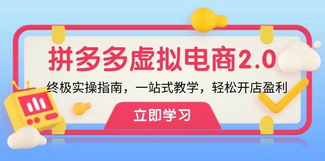 拼多多 虚拟项目-2.0：终极实操指南，一站式教学，轻松开店盈利-点子口袋网