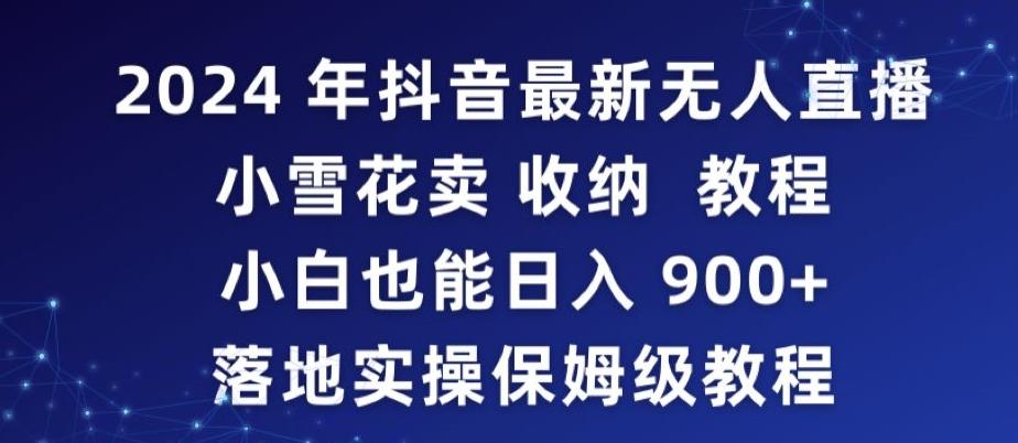 2024年抖音最新无人直播小雪花卖收纳教程，小白也能日入900+落地实操保姆级教程【揭秘】-点子口袋网