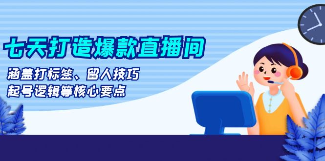 七天打造爆款直播间：涵盖打标签、留人技巧、起号逻辑等核心要点-点子口袋网
