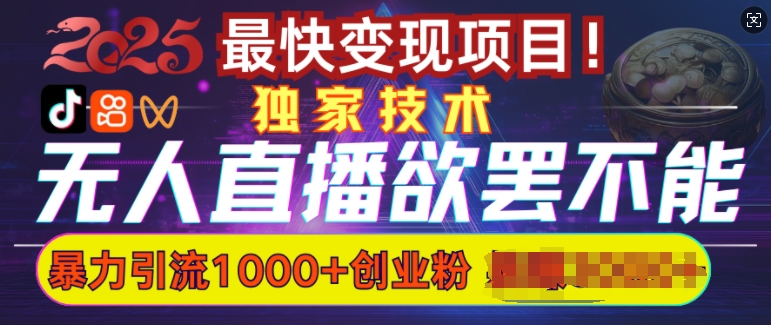 欲罢不能的无人直播引流，超暴力日引流1000+高质量精准创业粉-点子口袋网