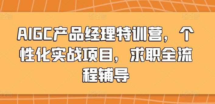 AIGC产品经理特训营，个性化实战项目，求职全流程辅导-点子口袋网