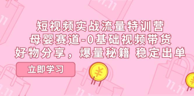短视频实战流量特训营，母婴赛道-0基础带货，好物分享，爆量秘籍 稳定出单-点子口袋网