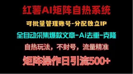 红薯矩阵自热系统，独家不死号引流玩法！矩阵操作日引流500+-点子口袋网