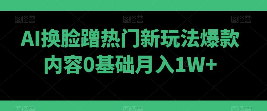 AI换脸蹭热门新玩法爆款内容0基础月入1W+-点子口袋网