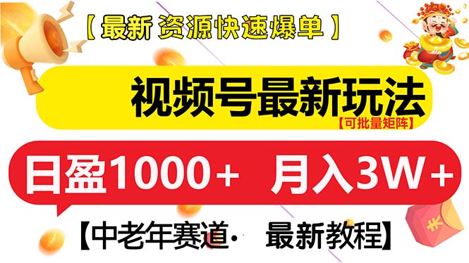 视频号最新玩法 中老年赛道 月入3W+-点子口袋网