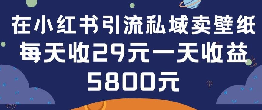 在小红书引流私域卖壁纸每张29元单日最高卖出200张(0-1搭建教程)【揭秘】-点子口袋网