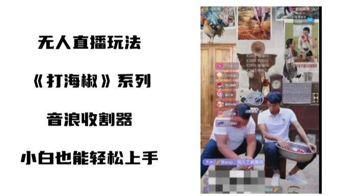 打海椒无人直播整蛊项目，小白轻松上手撸音浪收割器（教程+工具+素材）-点子口袋网