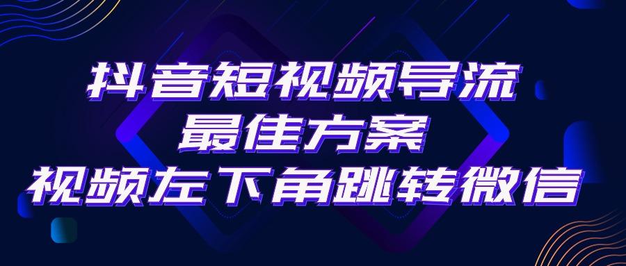 抖音短视频引流导流最佳方案，视频左下角跳转微信，外面500一单，利润200+-点子口袋网