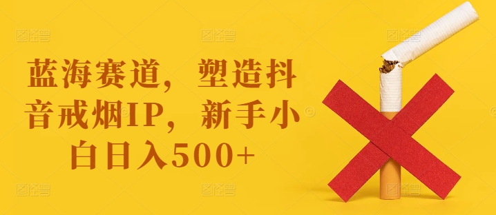 蓝海赛道，塑造抖音戒烟IP，新手小白日入500+【揭秘】-点子口袋网