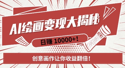 AI梦境绘画致富秘籍，复制粘贴，新手也能快速掌握，创意画作让你收益翻倍-点子口袋网