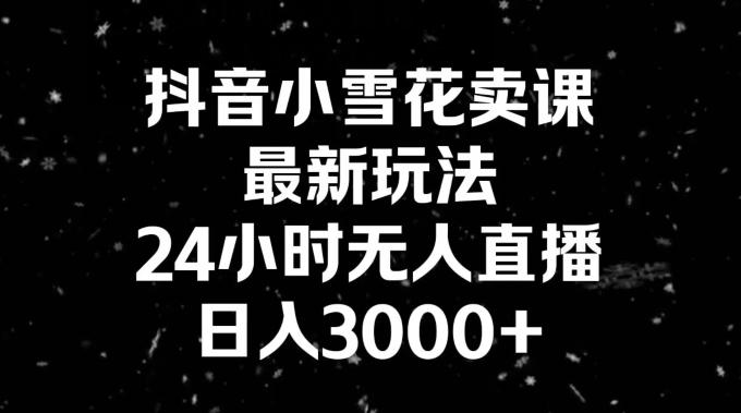 抖音小雪花卖课，24小时无人直播，日入3000+，小白也能轻松操作-点子口袋网