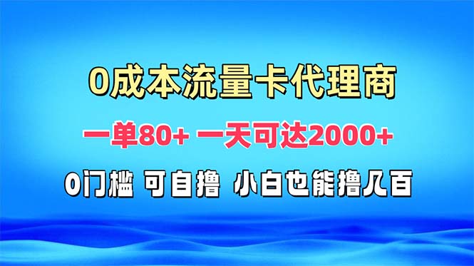 免费流量卡代理一单80+ 一天可达2000+-点子口袋网