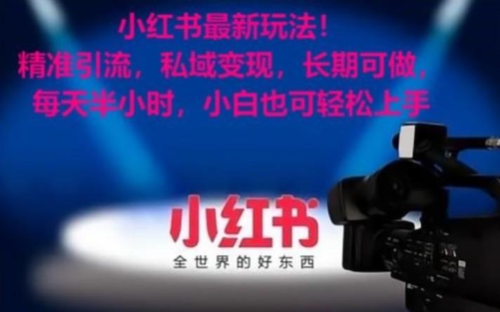 小红书最新玩法！精准引流，私域变现，长期可做，每天半小时，小白也可轻松上手-点子口袋网