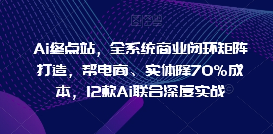 Ai终点站，全系统商业闭环矩阵打造，帮电商、实体降70%成本，12款Ai联合深度实战【0906更新】-点子口袋网