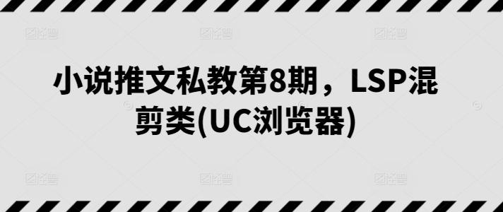 小说推文私教第8期，LSP混剪类(UC浏览器)-点子口袋网