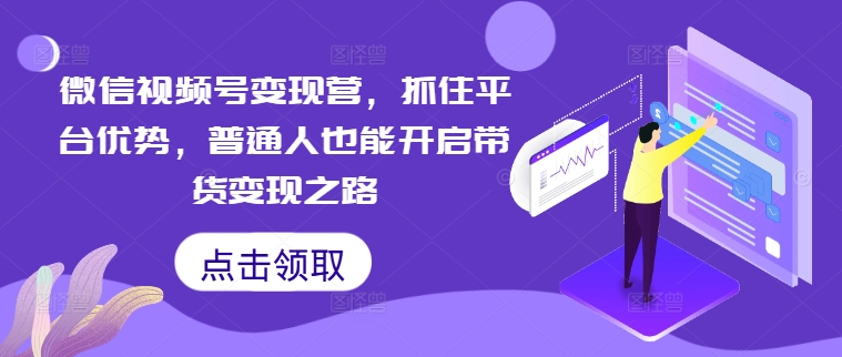 微信视频号变现营，抓住平台优势，普通人也能开启带货变现之路-点子口袋网