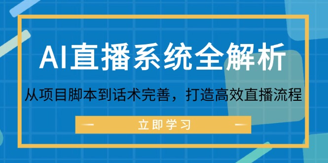 AI直播系统全解析：从项目脚本到话术完善，打造高效直播流程-点子口袋网