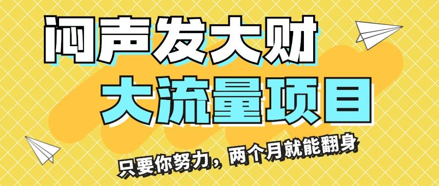 闷声发大财，大流量项目，月收益过3万，只要你努力，两个月就能翻身-点子口袋网