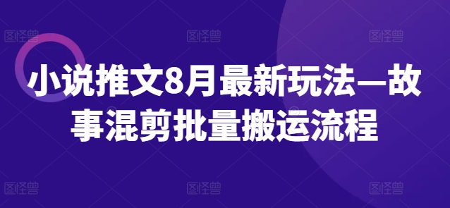 小说推文8月最新玩法—故事混剪批量搬运流程-点子口袋网
