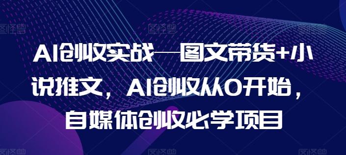 AI创收实战—图文带货+小说推文，AI创收从0开始，自媒体创收必学项目-点子口袋网