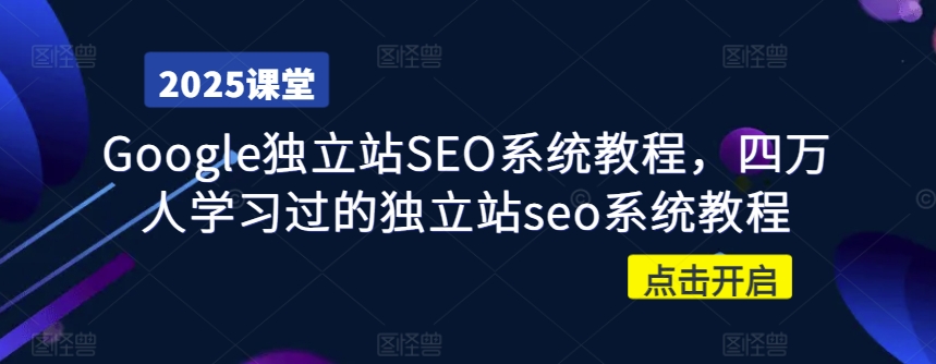 Google独立站SEO系统教程，四万人学习过的独立站seo系统教程-点子口袋网