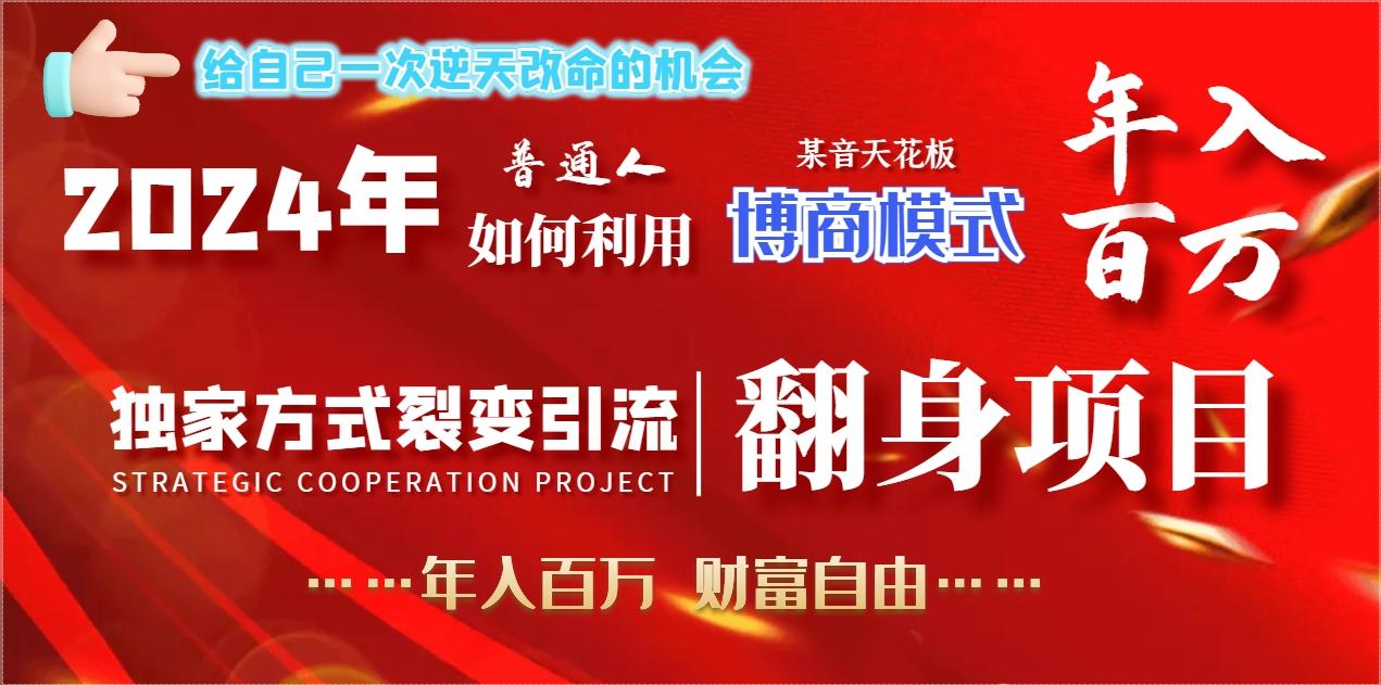 2024年普通人如何利用博商模式做翻身项目年入百万，财富自由-点子口袋网