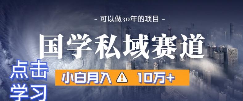 暴力国学私域赛道，小白月入10万+，引流+转化完整流程【揭秘】-点子口袋网