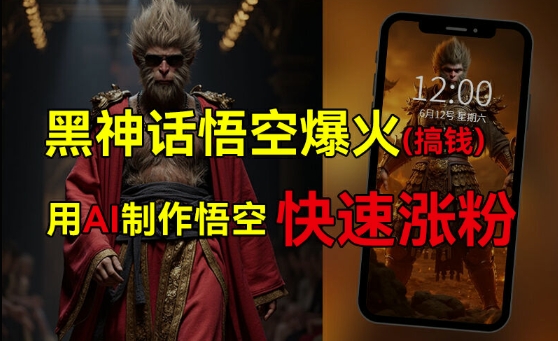 黑神话悟空爆火，已有人利用这波热点变现几十万，普通人也可用AI蹭上这波热度搞钱，有多重变现方法-点子口袋网