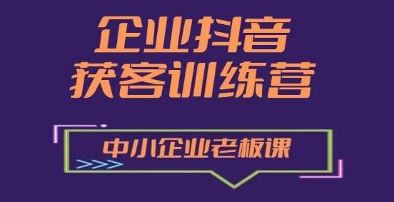 企业抖音营销获客增长训练营，中小企业老板必修课-点子口袋网
