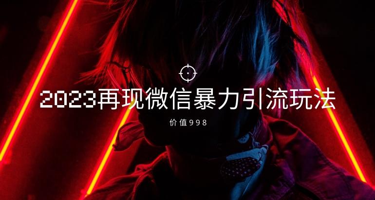 价值998元2023最新微信暴力引流玩法，日引流50-100+-点子口袋网