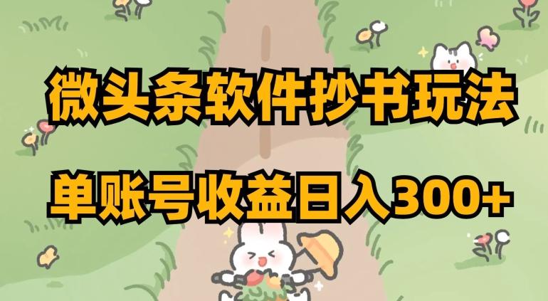 微头条软件抄书玩法，单账号收益日入300+【揭秘】-点子口袋网