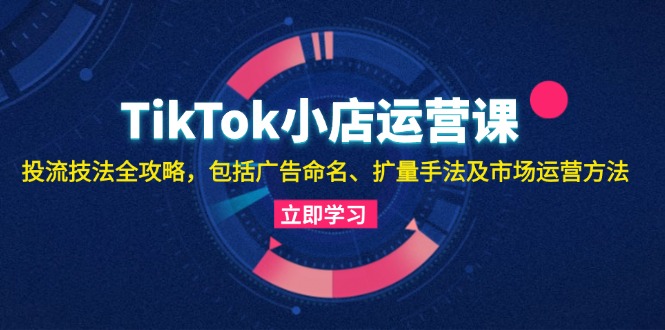 TikTok小店运营课：投流技法全攻略，包括广告命名 扩量手法及市场运营方法-点子口袋网
