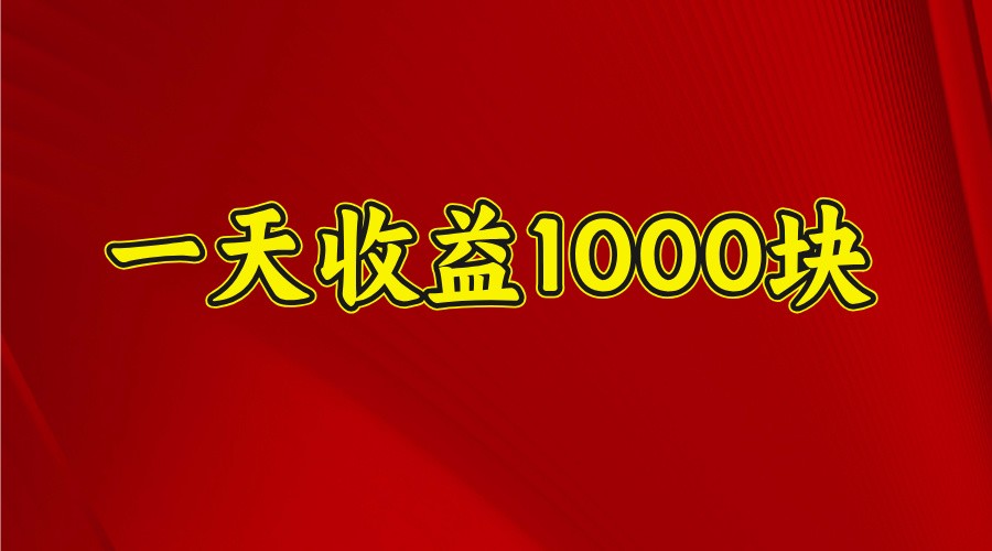 一天收益1000块，2025全网首发-点子口袋网