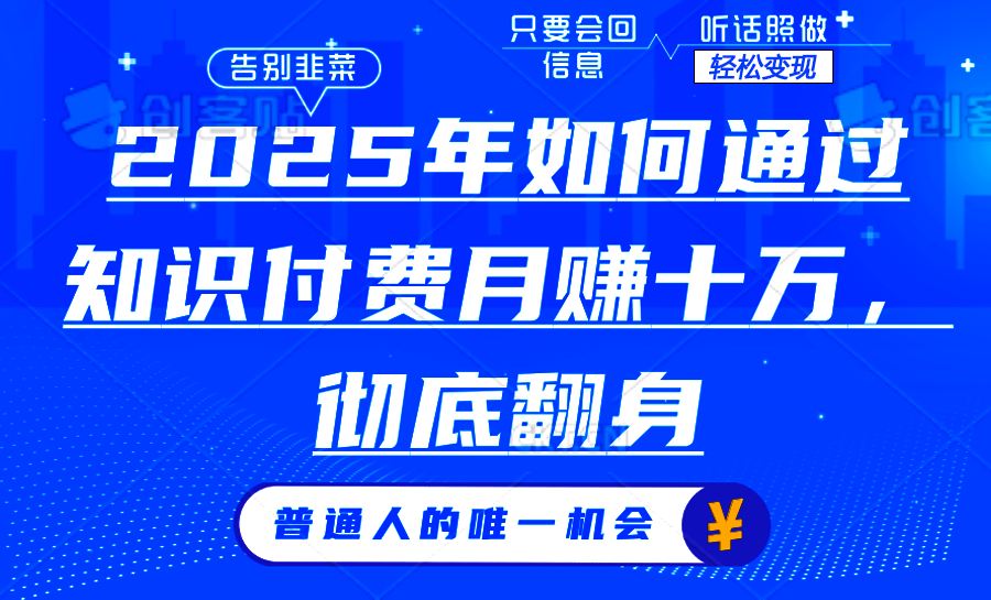 2025年如何通过知识付费月入十万，年入百万。。-点子口袋网