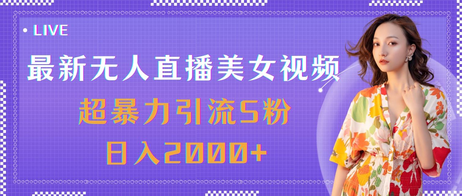 最新无人直播美女视频，超暴力引流S粉日入2000+-点子口袋网