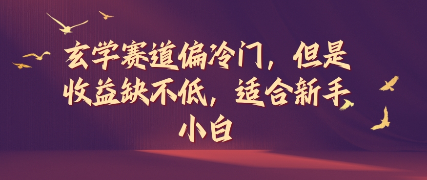 玄学赛道偏冷门，但是收益缺不低，适合新手小白【揭秘】-点子口袋网