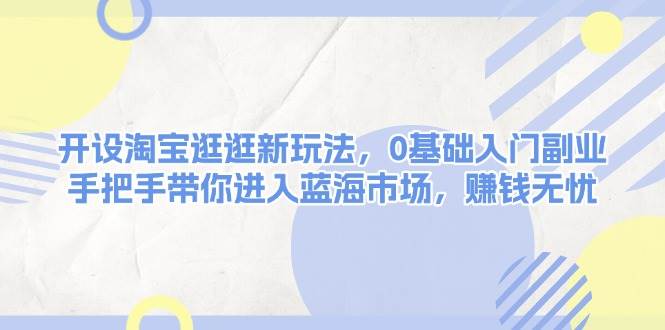 开设淘宝逛逛新玩法，0基础入门副业，手把手带你进入蓝海市场，赚钱无忧-点子口袋网