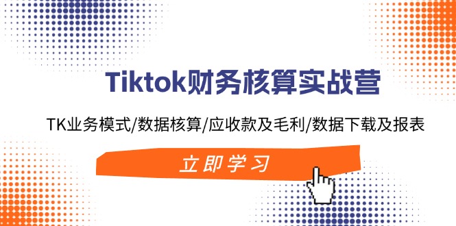 Tiktok财务核算实战营：TK业务模式/数据核算/应收款及毛利/数据下载及报表-点子口袋网