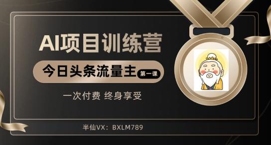 AI项目系列训练营（公众号流量主与今日头条篇）【揭秘】-点子口袋网