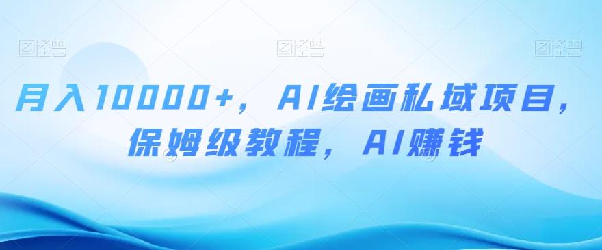 月入10000+，AI绘画私域项目，保姆级教程，AI赚钱【揭秘】-点子口袋网