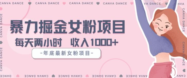 年底暴力女粉掘金项目5天变现1.5W+【揭秘】-点子口袋网