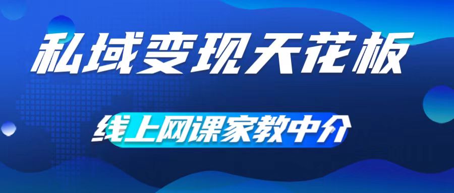 私域变现天花板，网课家教中介，只做渠道和流量，让大学生给你打工，0成本实现月入五位数【揭秘】-点子口袋网