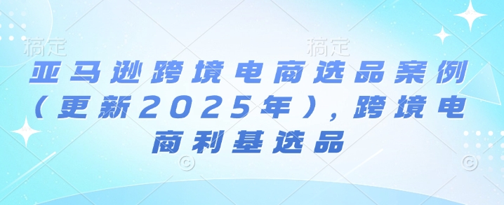亚马逊跨境电商选品案例(更新2025年3月)，跨境电商利基选品-点子口袋网